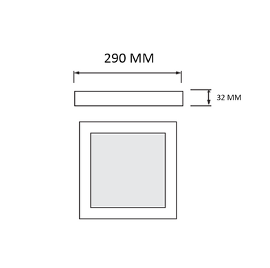 LED світильник вбудований 36W з перемикачем кольору 3000K 4000K 6500K квадрат серія STANDART