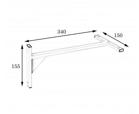 Кронштейн 340х155х150мм метал