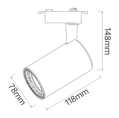Трековий світильник LED 18W 4200K 24&deg; IP20 чорний серія ECO