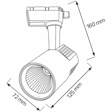 Трековий світильник LED 20W 4200K 24&deg; IP20 білий серія ECO