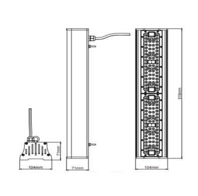 LED светильник HIGH BAY линейный 100Вт IP65 51,9см 6400К серия STANDART