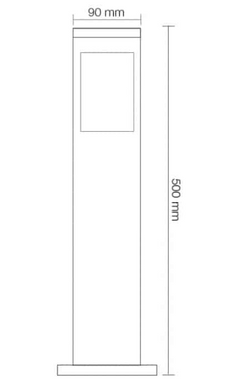 Садово-парковый светильник для ламп 1xE27 90х500мм серия Standart