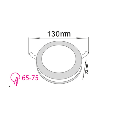 LED светильник встроенный 9W с переключателем цвета 3000K 4000K 6500K круг серия STANDART