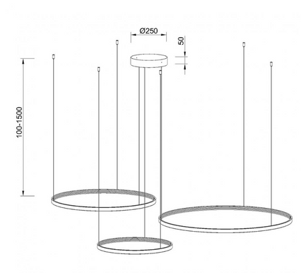 Кільцевий LED світильники 180Вт 3000К 4000K IP20 &Oslash;800/&Oslash;1000/&Oslash;1200х600-1500мм серія PROFESSIONAL білий/чорний/алюмінієвий