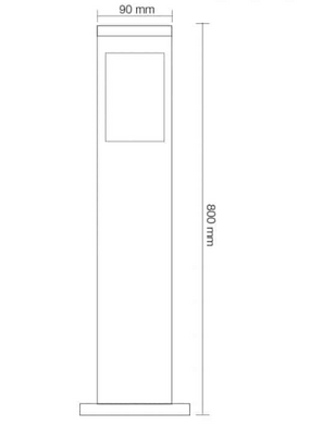 Садово-парковый светильник для ламп 1xE27 90х800мм серия Standart