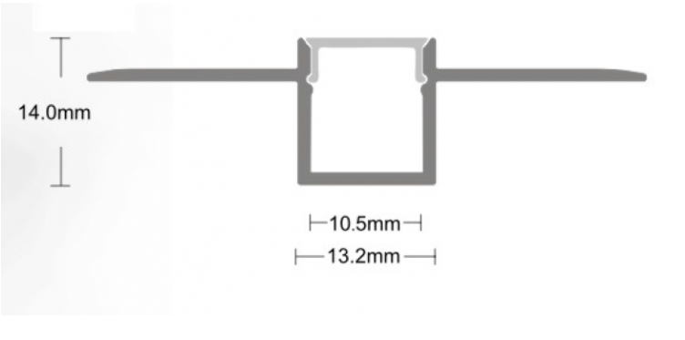Алюмінієвий профіль врізний 3000*13,2*14 мм