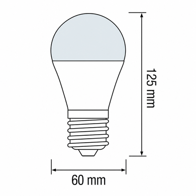 LED лампа 15Вт E27 6400K A60 серія STANDART