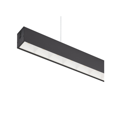 Линейный профильный LED светильник 40Вт с переключателем цвета 3000К 4000К 6500К 1200x50x75 мм черный серия Standart