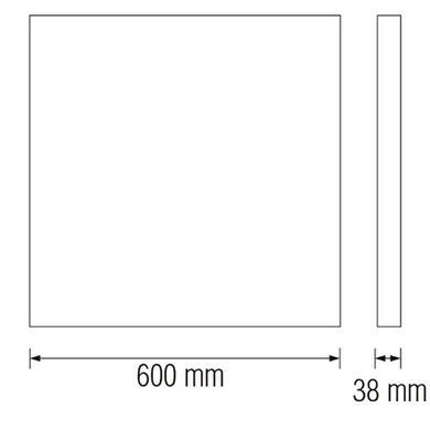LED панель 48Вт 6400К накладна 600x600x38 мм чорна рамка серія Standart