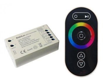 Пульт дистанційного керування+контроллер RF 2.4GHz, 1-зонний RGB/RGBW, 5-24V/DC 4*4A (RGBW)/3*5A (RGB), 4*20-96W/3*25-120W, KLOODI KD-D5