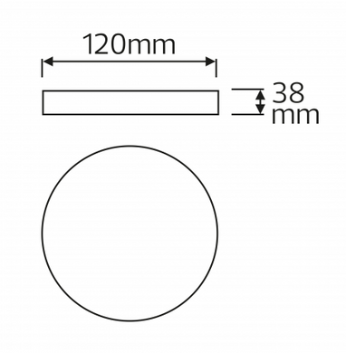 LED светильник накладной 18W 6400К круг серия STANDART
