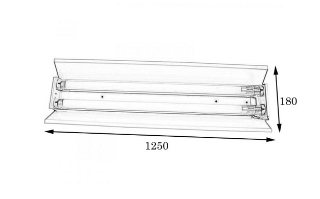 Лінійний магістральний світильник для LED ламп T8 2хG13 1250мм серія STANDART