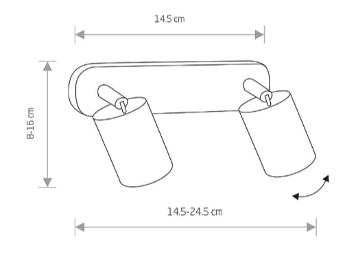 Спот поворотный под лампу Nowodvorski 2xGU10 160х245х210мм серия PROFESSIONAL
