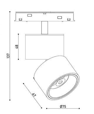 Магнитный светильник 9W 24&deg; 3000К 4000K CREE 720LM 48V