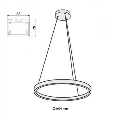 Кільцевий LED світильники 75Вт 3000К 4000K IP20 &Oslash;1000х600-1500мм серія PROFESSIONAL чорний