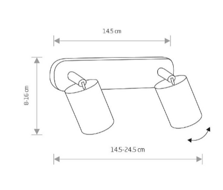Спот поворотный под лампу Nowodvorski 2xGU10 160х245х210мм серия PROFESSIONAL