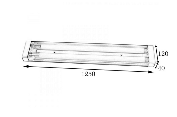 Лінійний світильник IP20 2х1200мм T8 серія ECO