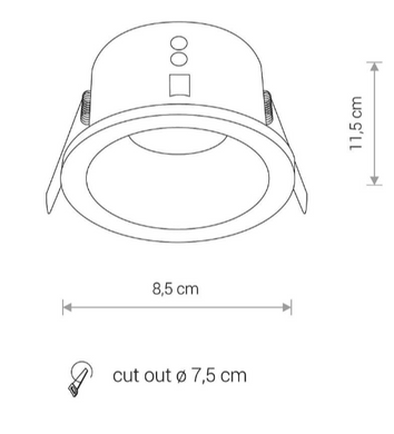 Точковий врізний світильник під лампу Nowodvorski 1xGU10 115х85х85мм серія PROFESSIONAL