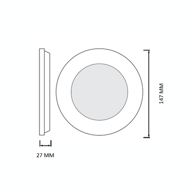 LED светильник встроенный 12W с переключателем цвета 3000K 4000K 6500K круг серия STANDART