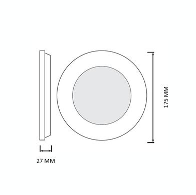 LED светильник встроенный 18W с переключателем цвета 3000K 4000K 6500K круг серия STANDART