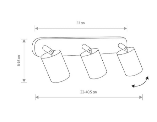 Спот поворотный под лампу Nowodvorski 3xGU10 160х485х210мм серия PROFESSIONAL
