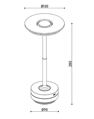 Настільний LED світильник 5Вт 2700К-6500K Ø130х280мм чорний серія PROFESSIONAL