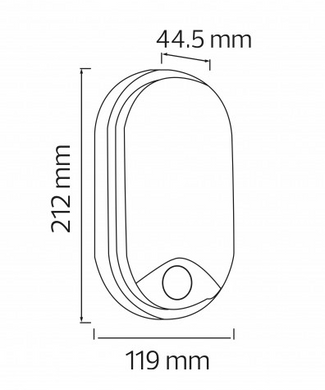 LED светильник 10Вт 4200К IP54 овал накладной с датчиком движения ЖКХ серия STANDART