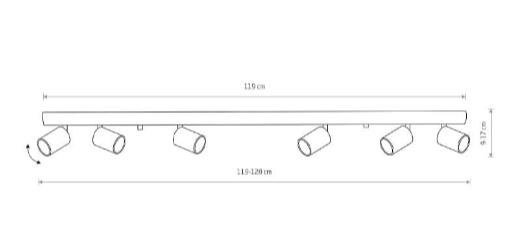 Спот поворотный под лампу Nowodvorski 6xGU10 170х41280х210мм серия PROFESSIONAL