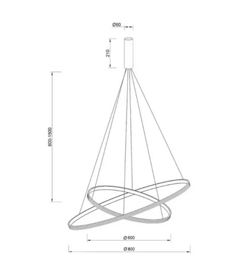 Кільцевий LED світильники 84Вт 3000К 4000K IP20 &Oslash;600/&Oslash;800х600-1500мм серія PROFESSIONAL білий/чорний/алюмінієвий