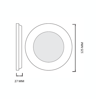 LED светильник встроенный 9W с переключателем цвета 3000K 4000K 6500K круг серия STANDART