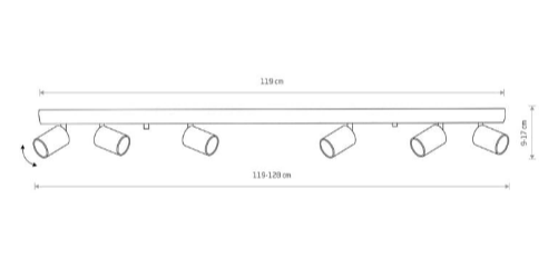 Спот поворотный под лампу Nowodvorski 6xGU10 170х41280х210мм серия PROFESSIONAL