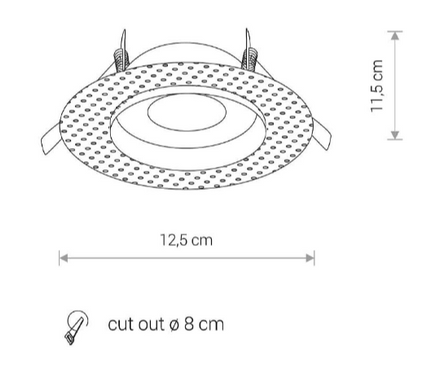 Точковий врізний світильник під лампу Nowodvorski 1xGU10 115х125х125мм серія PROFESSIONAL