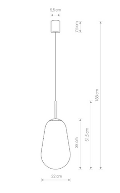 Точечный подвесной светильник под лампу Nowodvorski 1хE27 1880х220х220мм серия PROFESSIONAL