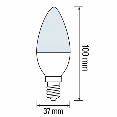 LED лампа 6Вт E14 3000K C37 100х37мм серія STANDART