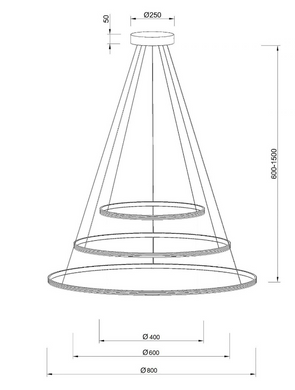Кільцевий LED світильники 108Вт 3000К 4000K IP20 &Oslash;400/&Oslash;600/&Oslash;800х600-1500мм серія PROFESSIONAL білий/чорний/алюмінієвий