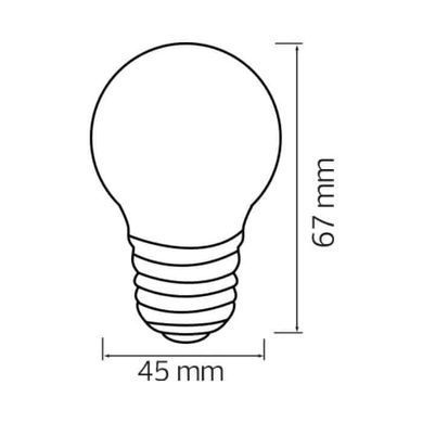 LED лампа 1Вт E27 зелена G45 серія STANDART