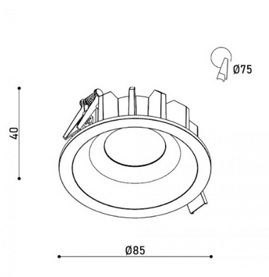 Точечный врезной LED светильник DALI 9Вт 3000K 4000К &Oslash;85х40мм IP20 серия PROFESSIONAL