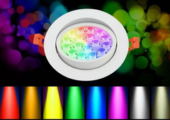 LED світильник вбудований 9W RGB+ССТ+2700-6500К коло серія PROFESSIONAL