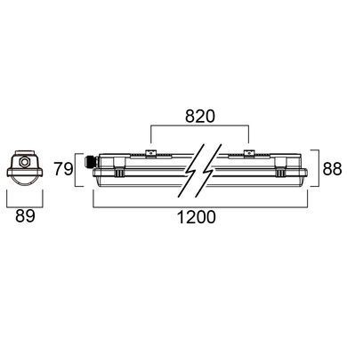 Лінійний LED світильник Resisto 1200 IP66 DALI 2800lm 840 Sylvania