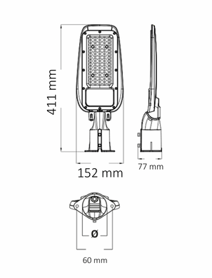 Уличный консольный LED светильник 50Вт 6400К SMD серия Standart
