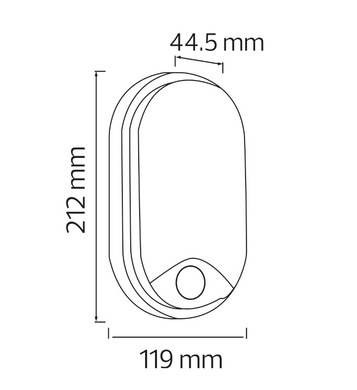 LED светильник 10Вт 4200К IP54 овал накладной ЖКХ с датчиком движения серия STANDART