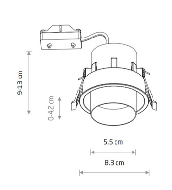Точечный врезной светильник под лампу Nowodvorski 1xGU10 130х83х83мм серия PROFESSIONAL