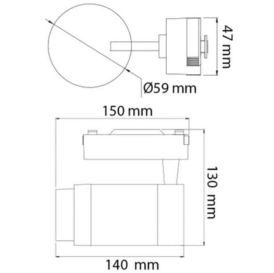 Трековий світильник LED 15W 4200K 15°-60° IP20 білий серія Standart