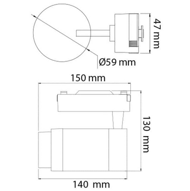 Трековый LED светильник со сменным углом свечения 15&deg;- 60&deg; 15W 4200K IP20 черный серия Standart