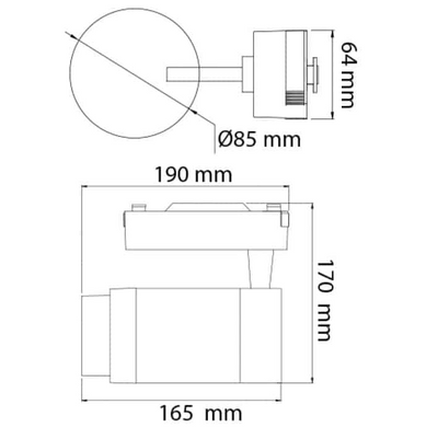 Трековий світильник LED 30W 4200K 15°-60° IP20 білий серія Standart