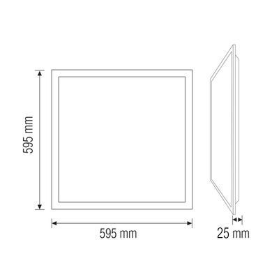LED панель 80Вт 6400К вбудована 600x600 мм серія Standart
